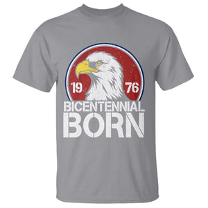Patriotic Bicentennial Born 1976 T Shirt American Bald Eagle 50th Birthday TS02 Sport Gray Print Your Wear