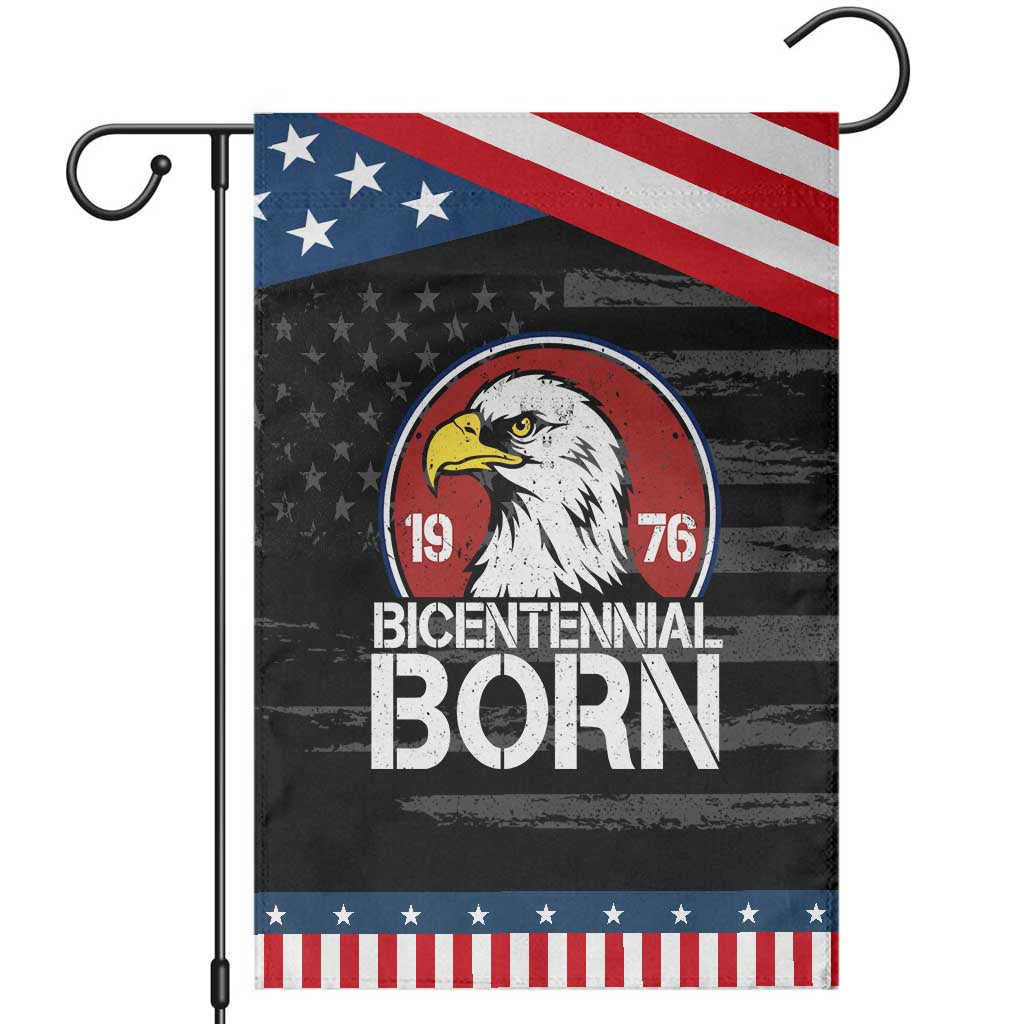 Bicentennial Born 1976 Patriotic Garden Flag American Bald Eagle 50th Birthday TS02 Distressed Black Blue Print Your Wear