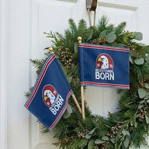 Bicentennial Born 1976 Patriotic Handheld Flag American Bald Eagle 50th Birthday TS02 Classic 8.2" × 5.5" Blue Red Print Your Wear