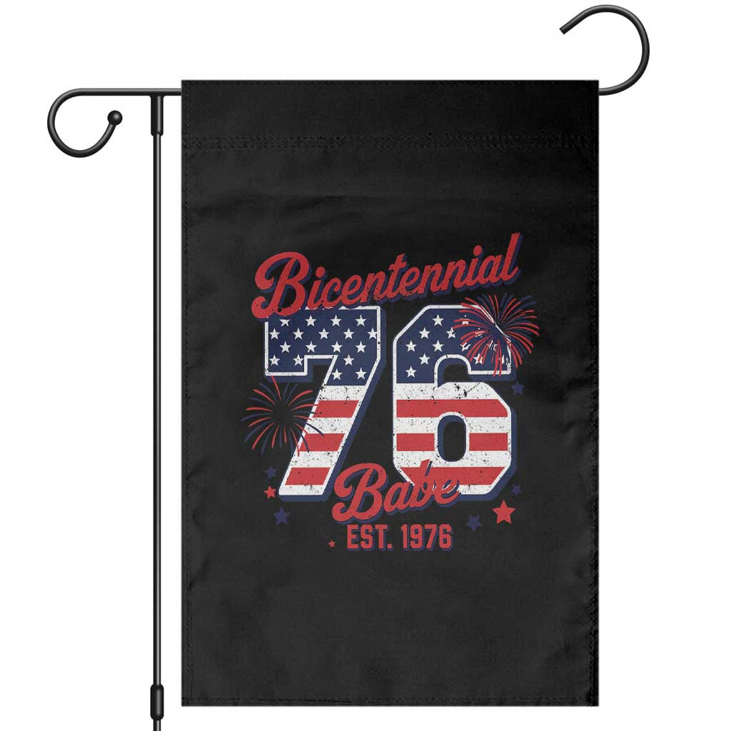 Retro Bicentennial Babe Est 1976 Garden Flag 4th of July 50th Birthday Gift TS02 Black Print Your Wear