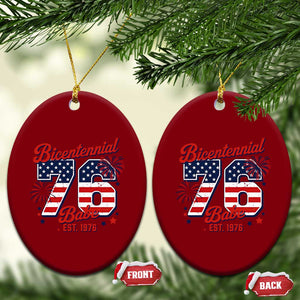 Retro Bicentennial Babe Est 1976 Ceramic Ornament 4th of July 50th Birthday Gift TS02 Print Your Wear