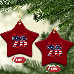 Retro Bicentennial Babe Est 1976 Ceramic Ornament 4th of July 50th Birthday Gift TS02 Print Your Wear