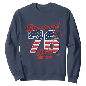 Retro Bicentennial Babe Est 1976 Sweatshirt 4th of July 50th Birthday Gift TS02 Navy Print Your Wear