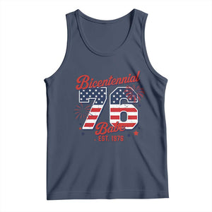 Retro Bicentennial Babe Est 1976 Tank Top 4th of July 50th Birthday Gift TS02 Navy Print Your Wear