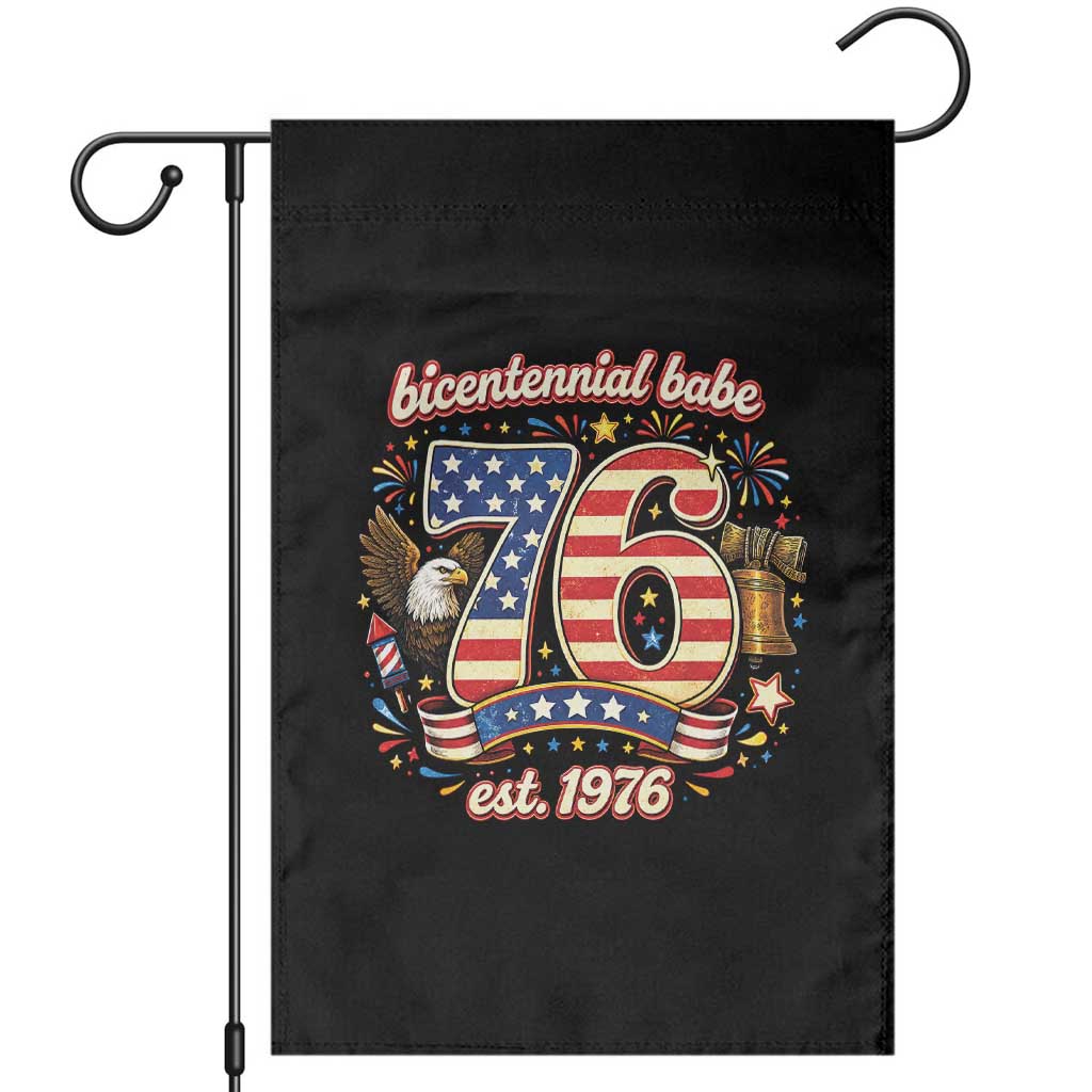 Patriotic Bicentennial Babe Est 1976 Garden Flag Eagle Fireworks 50th Birthday TS02 Black Print Your Wear
