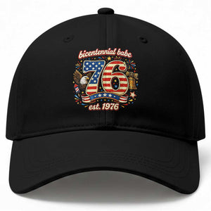 Patriotic Bicentennial Babe Est 1976 Baseball Cap Eagle Fireworks 50th Birthday TS02 Print Your Wear
