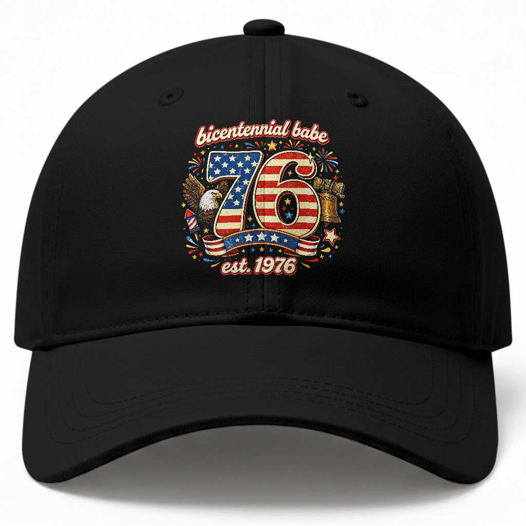 Patriotic Bicentennial Babe Est 1976 Baseball Cap Eagle Fireworks 50th Birthday TS02 Print Your Wear