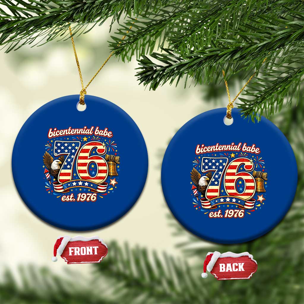 Patriotic Bicentennial Babe Est 1976 Ceramic Ornament Eagle Fireworks 50th Birthday TS02 1pc Blue Print Your Wear