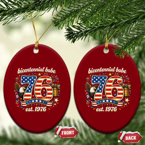 Patriotic Bicentennial Babe Est 1976 Ceramic Ornament Eagle Fireworks 50th Birthday TS02 Print Your Wear