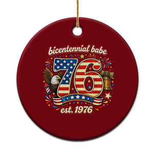 Patriotic Bicentennial Babe Est 1976 Ceramic Ornament Eagle Fireworks 50th Birthday TS02 1pc Red Print Your Wear