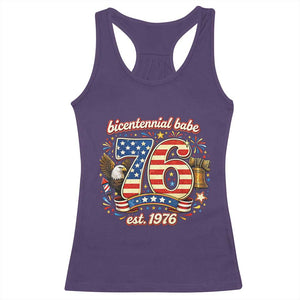 Patriotic Bicentennial Babe Est 1976 Racerback Tank Top Eagle Fireworks 50th Birthday TS02 Purple Print Your Wear