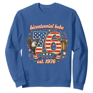 Patriotic Bicentennial Babe Est 1976 Sweatshirt Eagle Fireworks 50th Birthday TS02 Royal Blue Print Your Wear