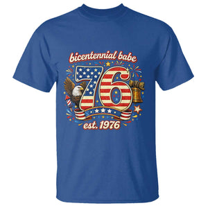 Patriotic Bicentennial Babe Est 1976 T Shirt Eagle Fireworks 50th Birthday TS02 Royal Blue Print Your Wear