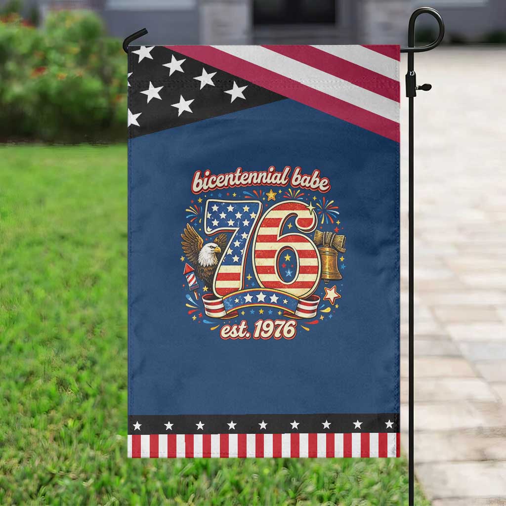 Bicentennial Babe Est 1976 Patriotic Garden Flag Eagle Fireworks 50th Birthday TS02 Classic Blue Black Print Your Wear