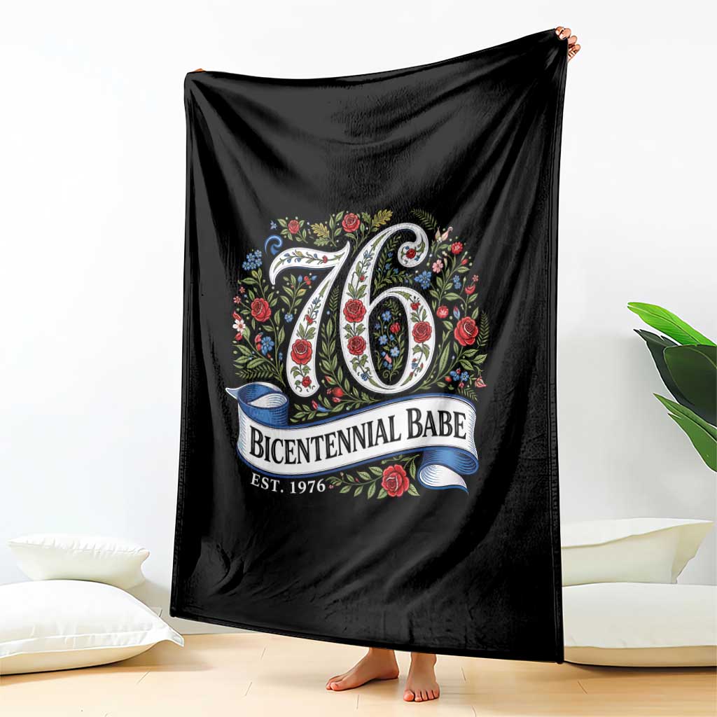 Vintage Floral Bicentennial Babe Est 1976 Throw Blanket Elegant 50th Birthday TS02 Print Your Wear