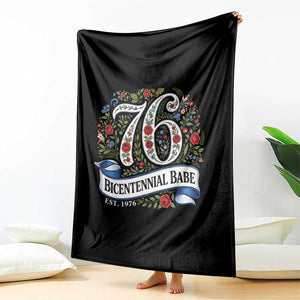 Vintage Floral Bicentennial Babe Est 1976 Throw Blanket Elegant 50th Birthday TS02 Print Your Wear