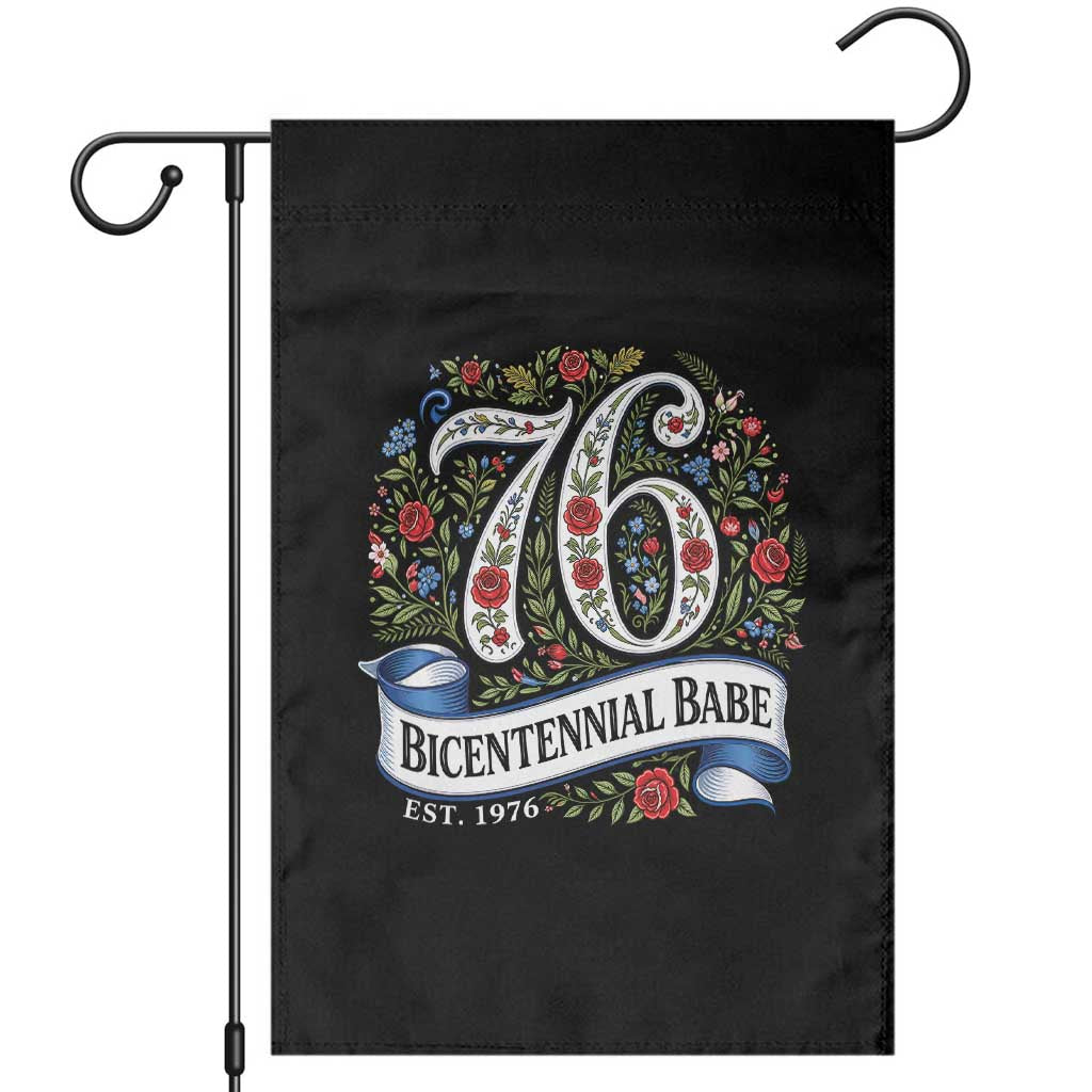 Vintage Floral Bicentennial Babe Est 1976 Garden Flag Elegant 50th Birthday TS02 Black Print Your Wear