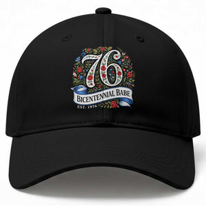 Vintage Floral Bicentennial Babe Est 1976 Baseball Cap Elegant 50th Birthday TS02 Print Your Wear
