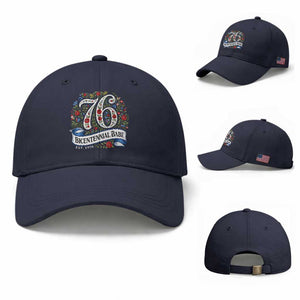Vintage Floral Bicentennial Babe Est 1976 Baseball Cap Elegant 50th Birthday TS02 Baseball Cap Universal Fit Navy Print Your Wear
