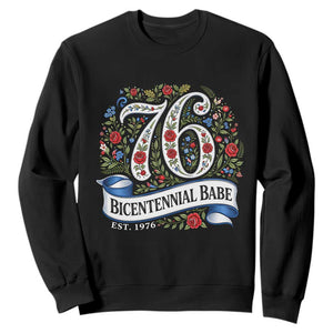 Vintage Floral Bicentennial Babe Est 1976 Sweatshirt Elegant 50th Birthday TS02 Black Print Your Wear