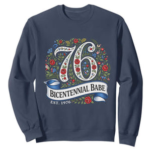 Vintage Floral Bicentennial Babe Est 1976 Sweatshirt Elegant 50th Birthday TS02 Navy Print Your Wear