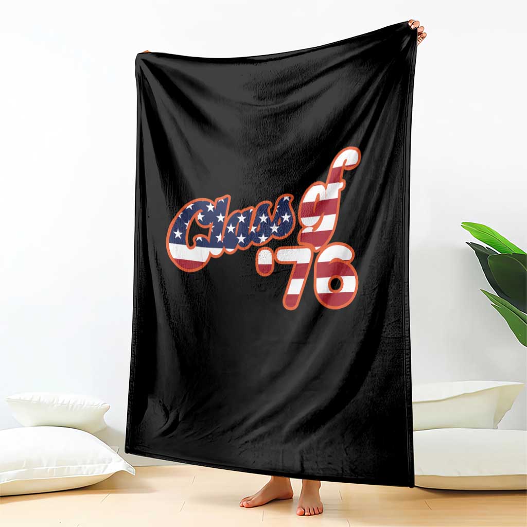 Patriotic Class of 76 Retro American Flag Script Throw Blanket Graduation Birthday Milestone TS02 Print Your Wear
