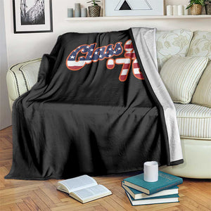 Patriotic Class of 76 Retro American Flag Script Throw Blanket Graduation Birthday Milestone TS02 Print Your Wear