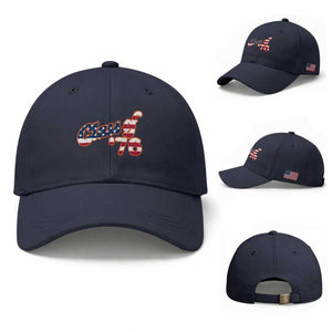 Patriotic Class of 76 Retro American Flag Script Baseball Cap Graduation Birthday Milestone TS02 Baseball Cap Universal Fit Navy Print Your Wear