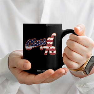 Patriotic Class of 76 Retro American Flag Script Coffee Mug Graduation Birthday Milestone TS02 Print Your Wear