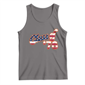 Patriotic Class of 76 Retro American Flag Script Tank Top Graduation Birthday Milestone TS02 Deep Heather Print Your Wear