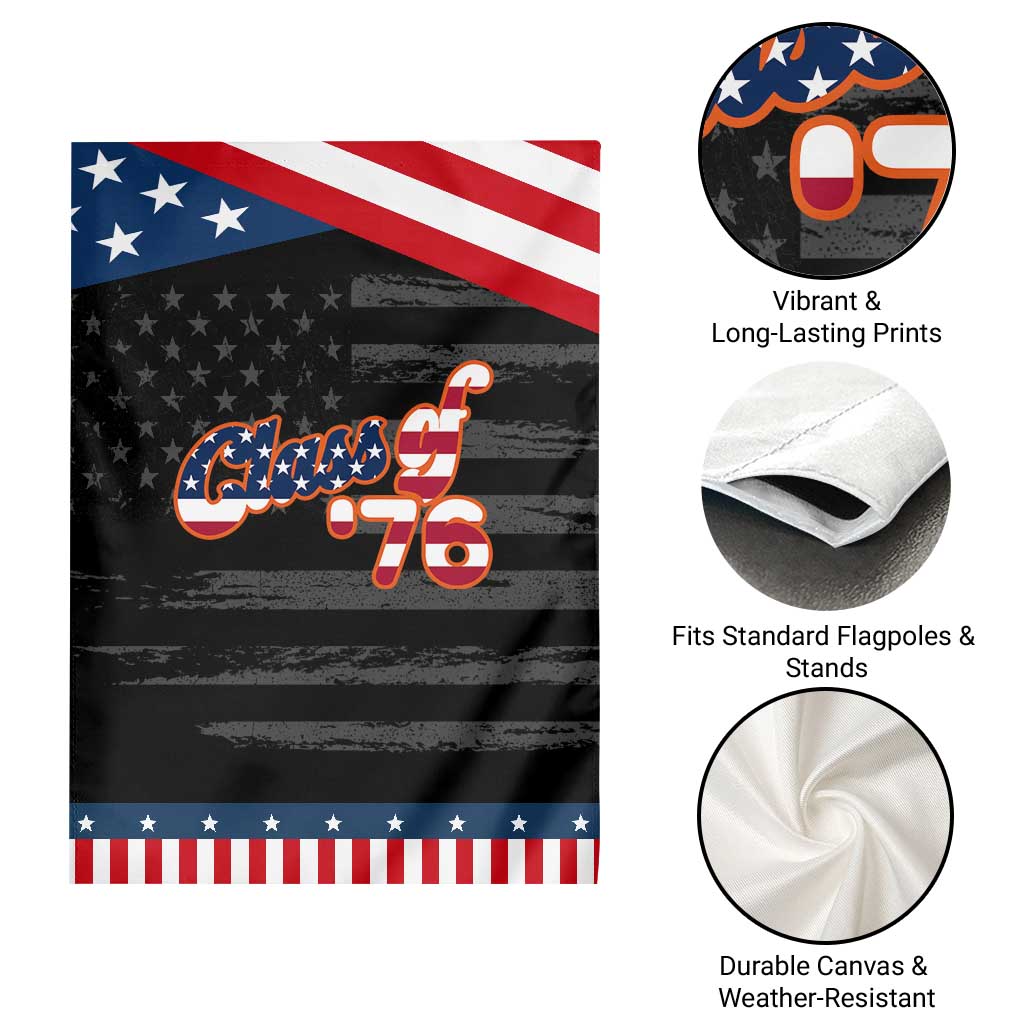 Class of 76 Retro American Flag Script Patriotic Garden Flag Graduation Birthday Milestone TS02 Print Your Wear
