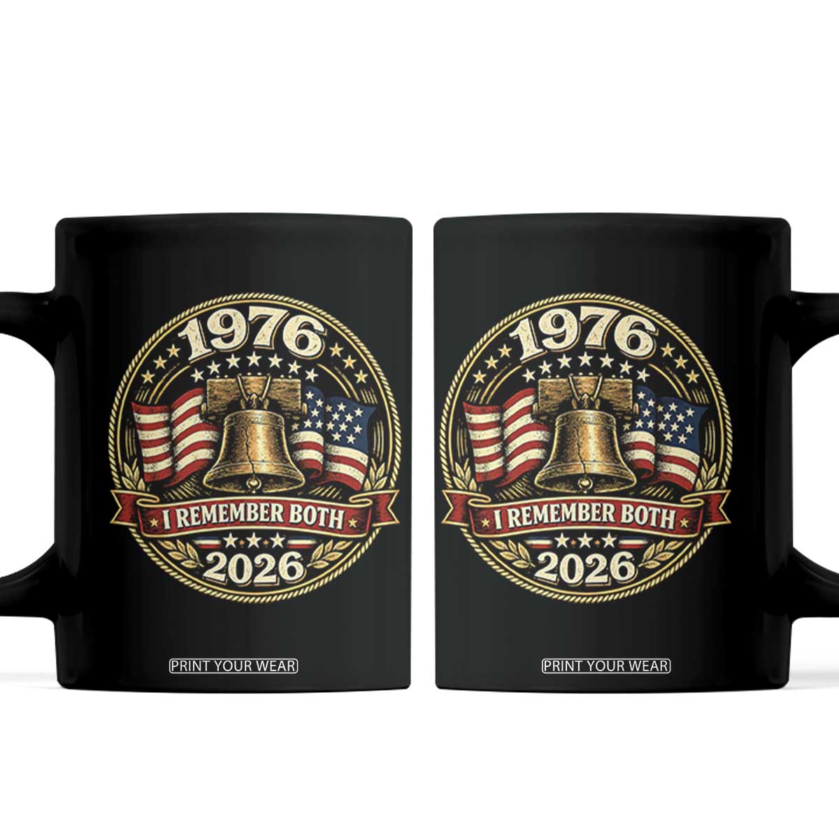 Bicentennial Born 1976 Liberty Bell Coffee Mug America 250th Anniversary 50th Birthday TS02 Black Print Your Wear