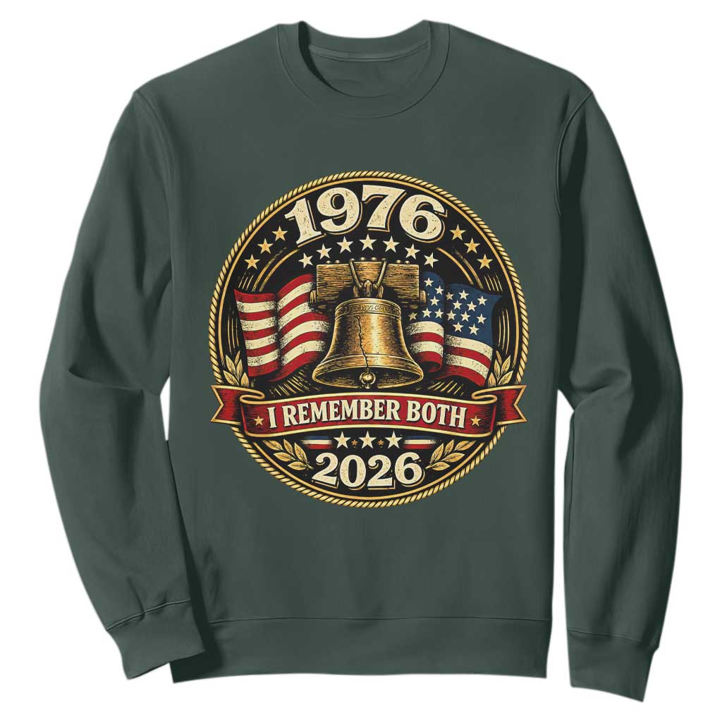 Bicentennial Born 1976 Liberty Bell Sweatshirt America 250th Anniversary 50th Birthday TS02 Dark Forest Green Print Your Wear