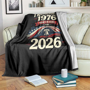 I Remember 1976 Now Im Here For 2026 Throw Blanket Liberty Bell 50th Birthday TS02 Print Your Wear
