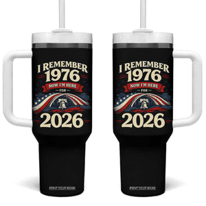 I Remember 1976 Now Im Here For 2026 Tumbler With Handle Liberty Bell 50th Birthday TS02 One Size: 40 oz Black Print Your Wear