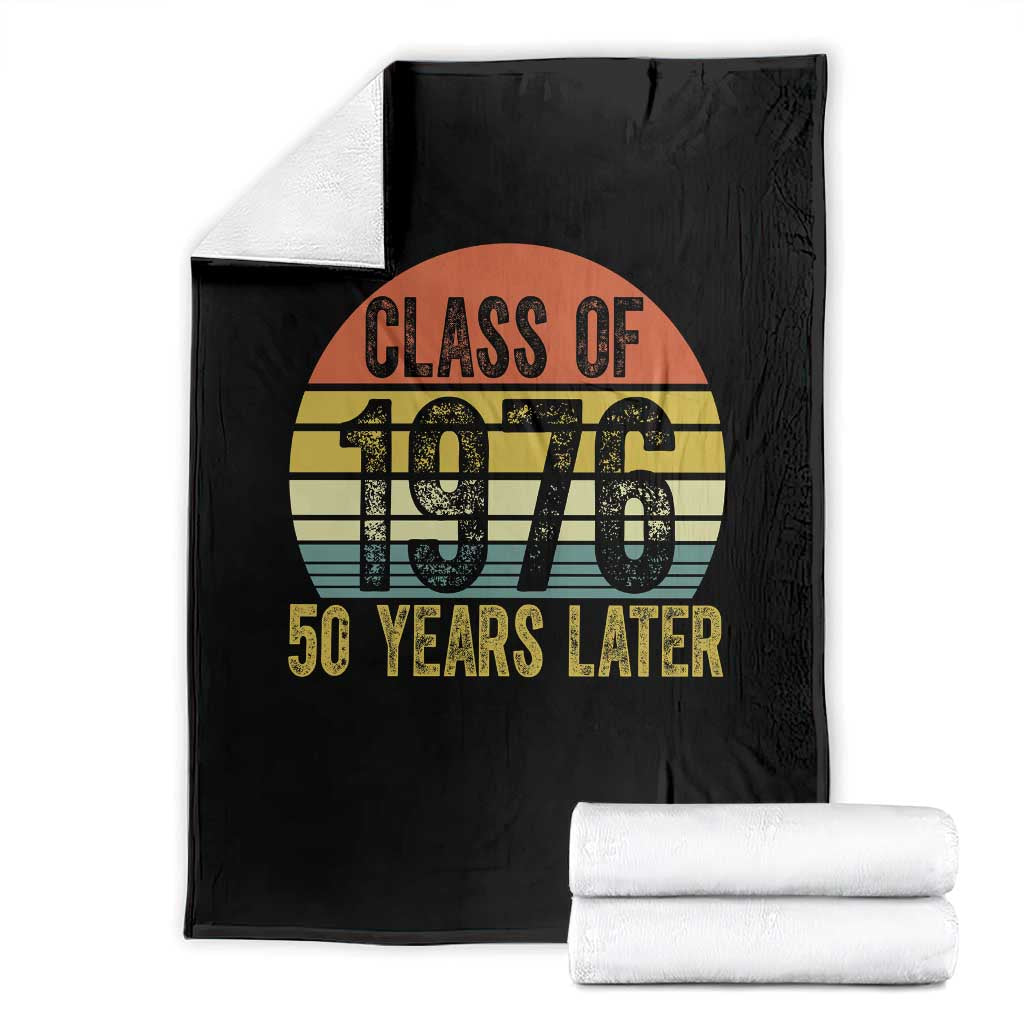 Class of 1976 50 Years Later Throw Blanket Retro Sunset Graduation Birthday 50th Milestone TS02 Black Print Your Wear