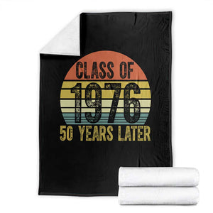 Class of 1976 50 Years Later Throw Blanket Retro Sunset Graduation Birthday 50th Milestone TS02 Black Print Your Wear