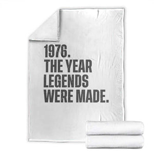 1976 The Year Legends Were Made Throw Blanket Minimalist Retro 50th Birthday TS02 White Print Your Wear