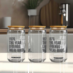 1976 The Year Legends Were Made Glass Can Minimalist Retro 50th Birthday TS02 Print Your Wear