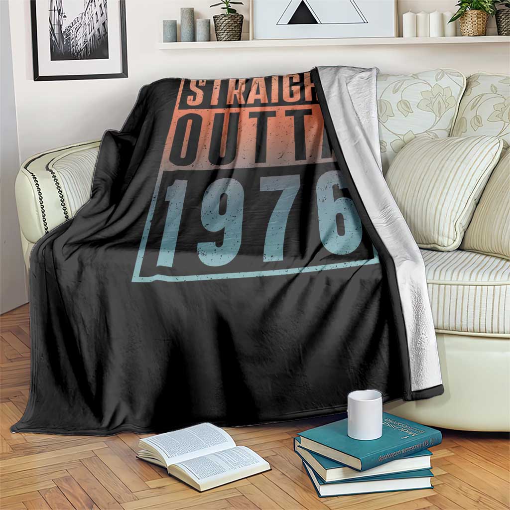 Straight Outta 1976 Throw Blanket Funny 50th Birthday Retro Neon Gradient Effect Printing TS02 Print Your Wear