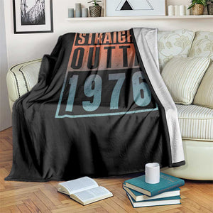 Straight Outta 1976 Throw Blanket Funny 50th Birthday Retro Neon Gradient Effect Printing TS02 Print Your Wear