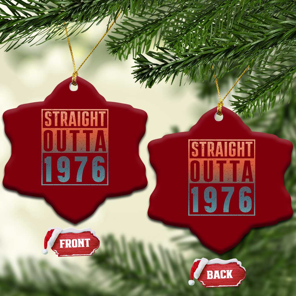 Straight Outta 1976 Ceramic Ornament Funny 50th Birthday Retro Neon Gradient Effect Printing TS02 Print Your Wear
