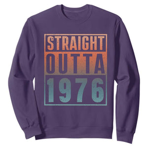 Straight Outta 1976 Sweatshirt Funny 50th Birthday Retro Neon Gradient Effect Printing TS02 Purple Print Your Wear
