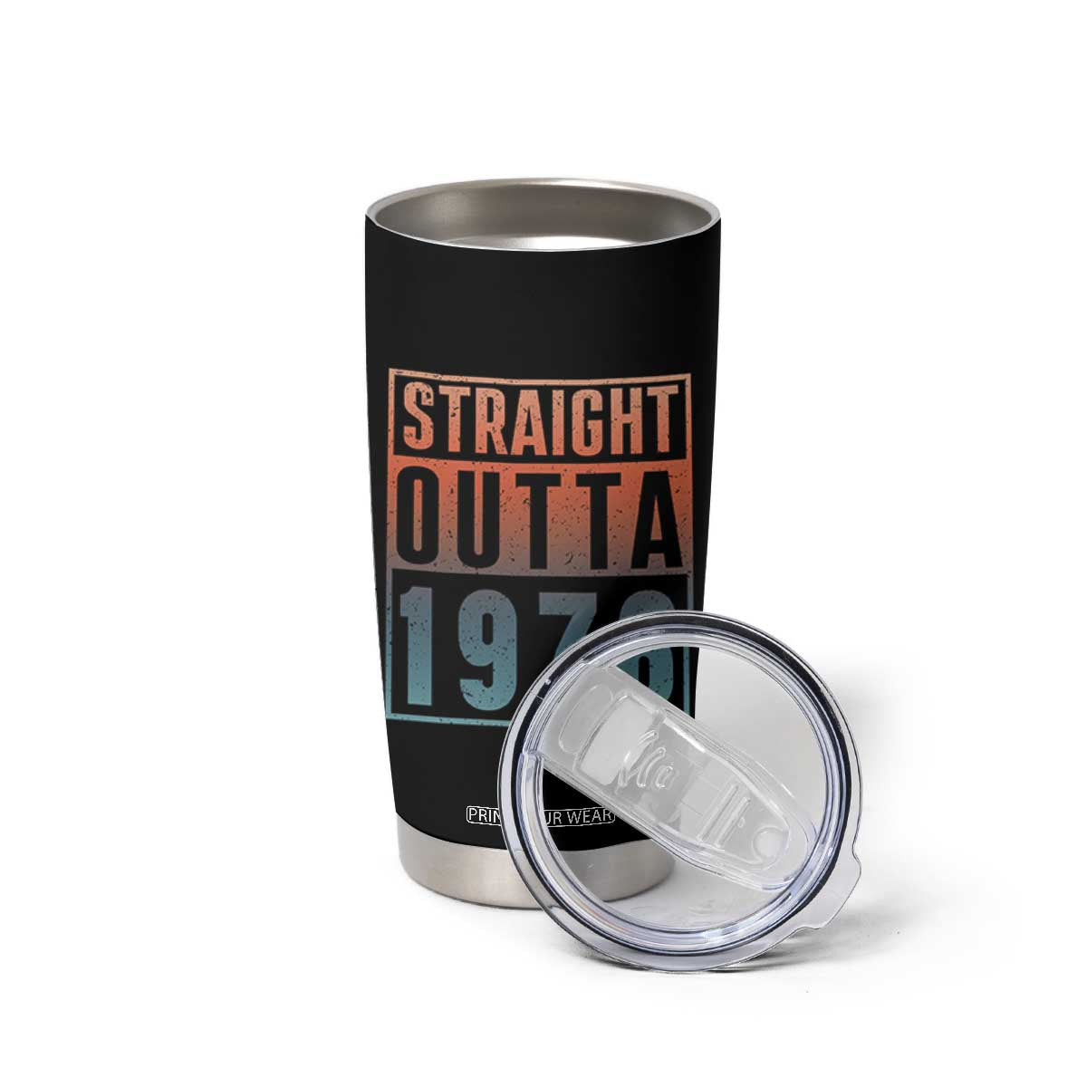 Straight Outta 1976 Tumbler Cup Funny 50th Birthday Retro Neon Gradient Effect Printing TS02 Print Your Wear