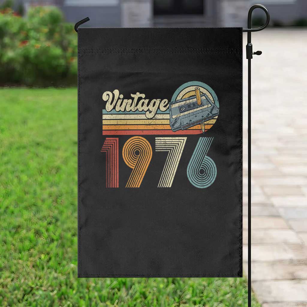 Vintage Sunset 1976 Retro Cassette Garden Flag Mechanical Dial Tech Nostalgia 50th Birthday TS02 Print Your Wear