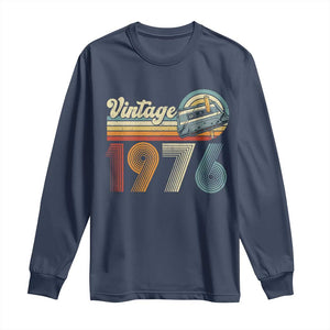 Vintage Sunset 1976 Retro Cassette Long Sleeve Shirt Mechanical Dial Tech Nostalgia 50th Birthday TS02 Navy Print Your Wear