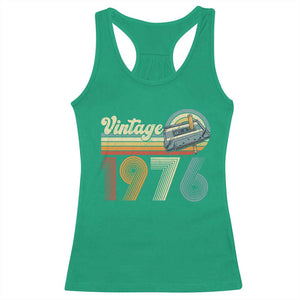 Vintage Sunset 1976 Retro Cassette Racerback Tank Top Mechanical Dial Tech Nostalgia 50th Birthday TS02 Irish Green Print Your Wear