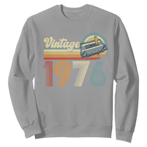 Vintage Sunset 1976 Retro Cassette Sweatshirt Mechanical Dial Tech Nostalgia 50th Birthday TS02 Sport Gray Print Your Wear