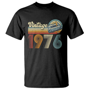 Vintage Sunset 1976 Retro Cassette T Shirt Mechanical Dial Tech Nostalgia 50th Birthday TS02 Black Print Your Wear