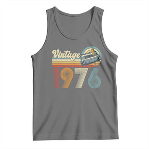 Vintage Sunset 1976 Retro Cassette Tank Top Mechanical Dial Tech Nostalgia 50th Birthday TS02 Black Heather Print Your Wear